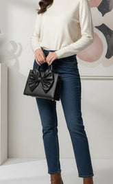 Fineur - HandBag Gloss Bow Black